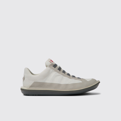 Side view of Beetle White and grey shoe for men