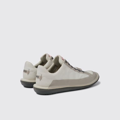 Back view of Beetle White and grey shoe for men