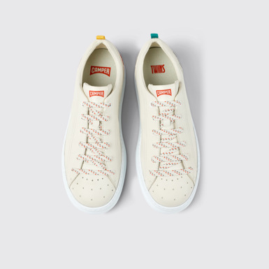 Overhead view of Twins Multicolored leather sneakers for men
