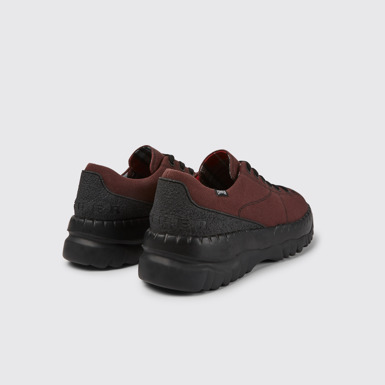 Back view of Teix Burgundy rubber and BCI cotton shoes