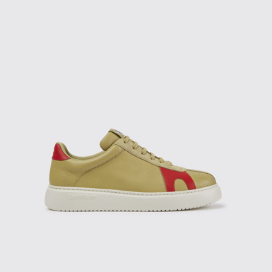Side view of Runner K21 Beige suede and leather sneakers