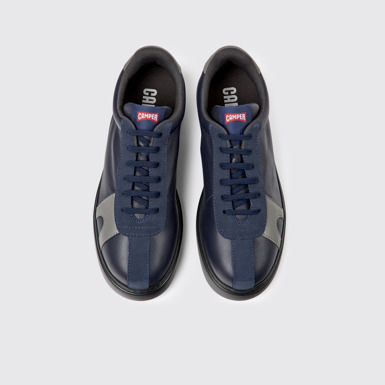 Overhead view of Runner K21 Dark blue suede and leather sneakers