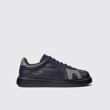 Side view of Runner K21 Dark blue suede and leather sneakers