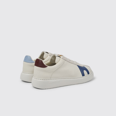 Back view of Twins White leather and suede sneakers