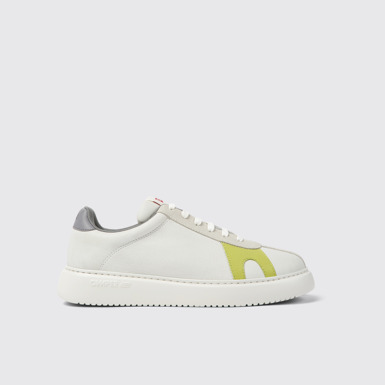 Runner K21 Baskets blanches en cuir non teint et nubuck homme