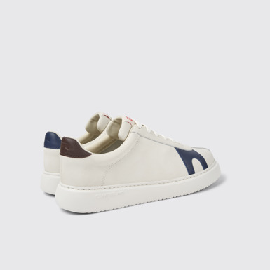 Back view of Twins White non-dyed leather sneakers for men