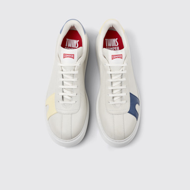 Overhead view of Twins Multicolor Leather Sneakers for Men.