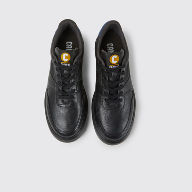 Overhead view of Runner K21 Black leather sneakers for men