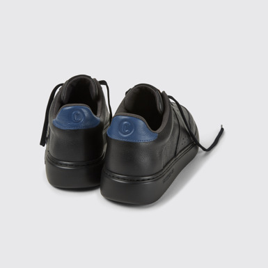 Back view of Runner K21 Black leather sneakers for men