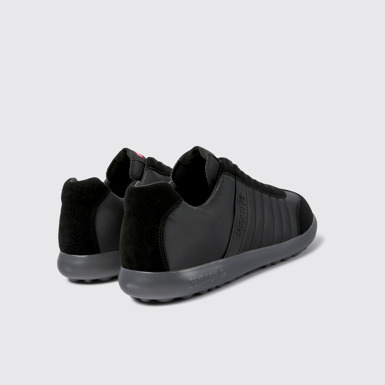 Back view of Pelotas XLF Black Textile and Nubuck Sneakers for Men.