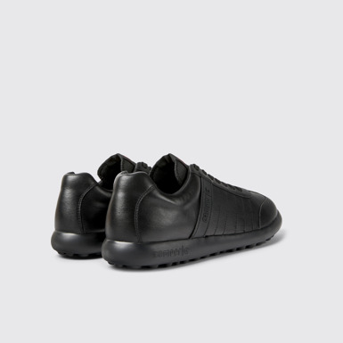 Back view of Pelotas XLF Black Leather Sneakers for Men.