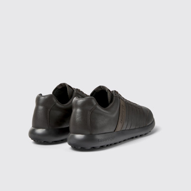 Back view of Pelotas XLF Brown Leather Sneakers for Men.
