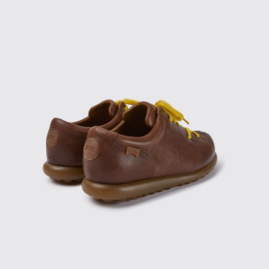 Back view of Twins Brown leather shoes for men