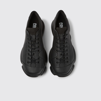 Overhead view of Karst Black leather shoes for men