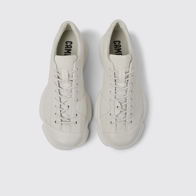 Overhead view of Karst White leather shoes for men