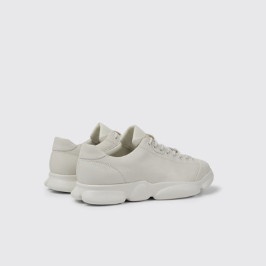 Back view of Karst White leather shoes for men