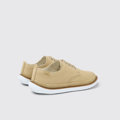 Back view of Wagon Beige textile and nubuck shoes for men