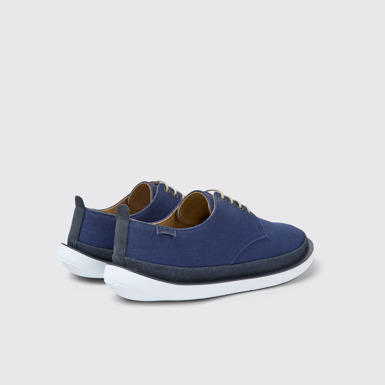 Back view of Wagon Blue textile and nubuck shoes for men