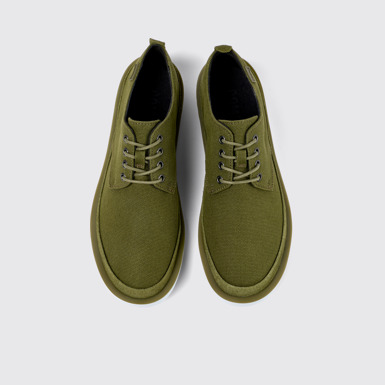 Overhead view of Wagon Green Textile/Nubuck Blucher for Men