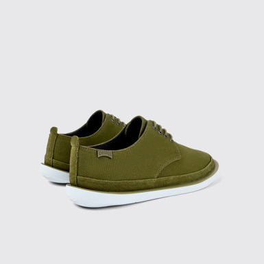 Back view of Wagon Green Textile/Nubuck Blucher for Men