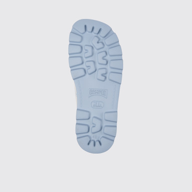 The sole of Brutus Sandal White and blue printed leather sandals for men