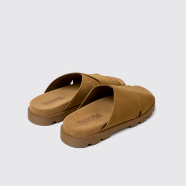 Back view of Brutus Sandal Brown nubuck sandals for men