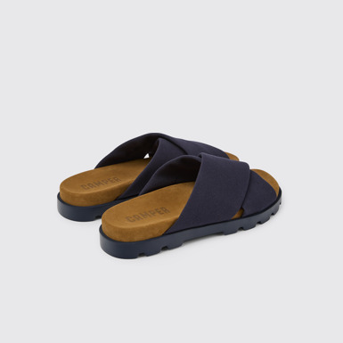 Back view of Brutus Sandal Blue recycled cotton sandals for men