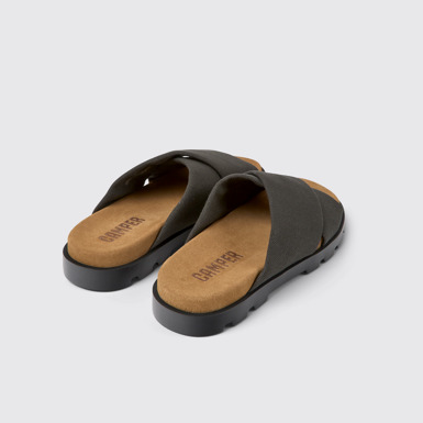 Back view of Brutus Sandal Gray recycled cotton sandals for men