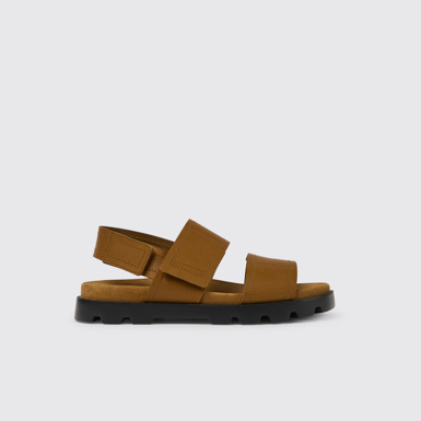 Side view of Brutus Sandal Brown leather sandals for men