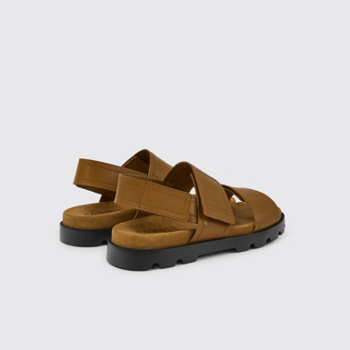 Back view of Brutus Sandal Brown leather sandals for men