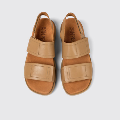 Brutus Sandal 남성 베이지 컬러 가죽 소재 스트랩 샌들 상품컷