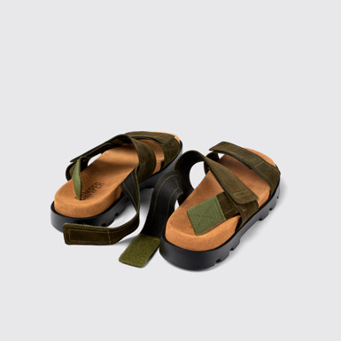 Back view of Brutus Sandal Green Nubuck 2-Strap Sandal for Men