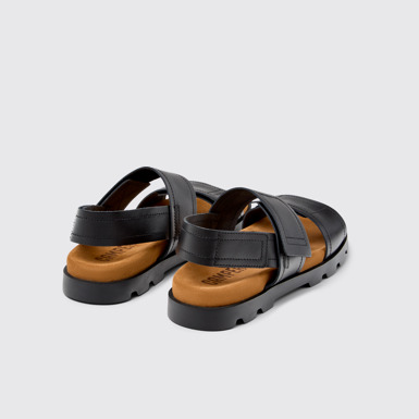 Back view of Brutus Sandal Black Leather Men's Sandals.