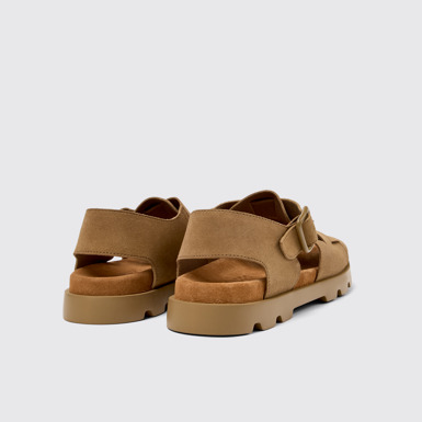 Back view of Brutus Sandal Brown Nubuck Sandal for Men
