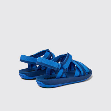 Back view of Match Blue recycled PET sandals for men