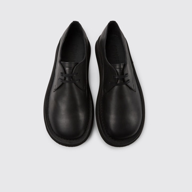 Overhead view of Brothers Polze Black leather shoes for men