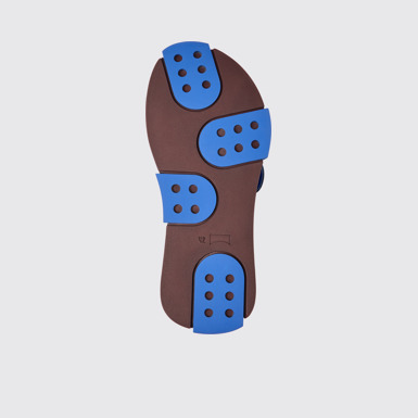 The sole of Set Blue and burgundy leather sandals for men