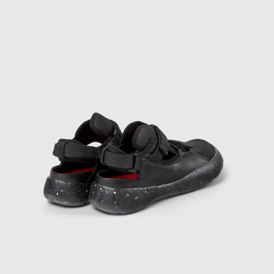 Back view of Peu Stadium Black semi-open sneakers for men