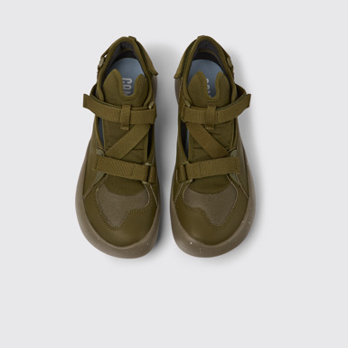Overhead view of Peu Stadium Green semi-open sneakers for men