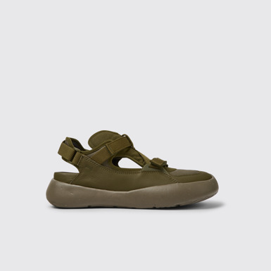 Side view of Peu Stadium Green semi-open sneakers for men