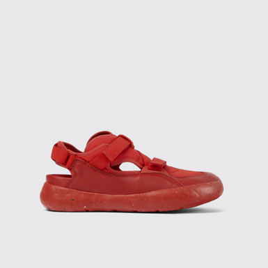 Side view of Peu Stadium Red semi-open sneakers for men
