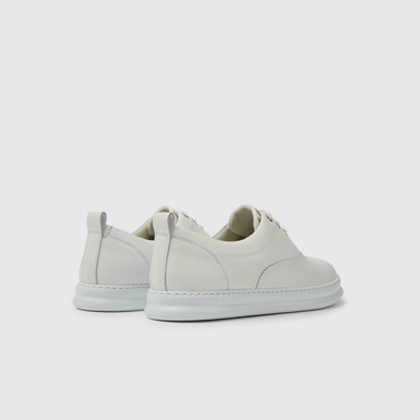 Back view of Runner White leather sneakers for men