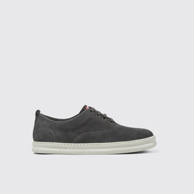 Side view of Runner Gray nubuck sneakers for men