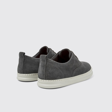 Back view of Runner Gray nubuck sneakers for men