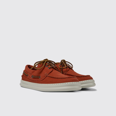 Front view of Runner Red recycled cotton shoes for men