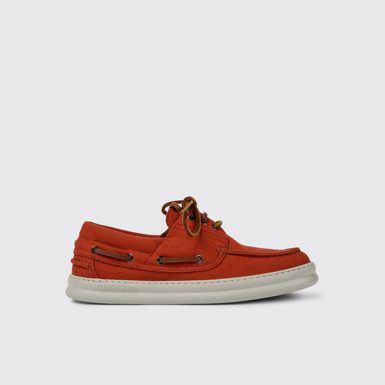 Side view of Runner Red recycled cotton shoes for men