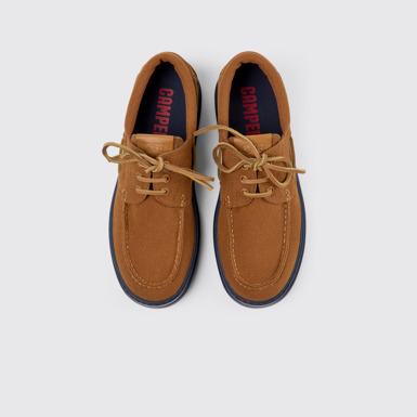 Overhead view of Runner Brown textile sneakers for men