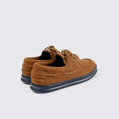 Back view of Runner Brown textile sneakers for men