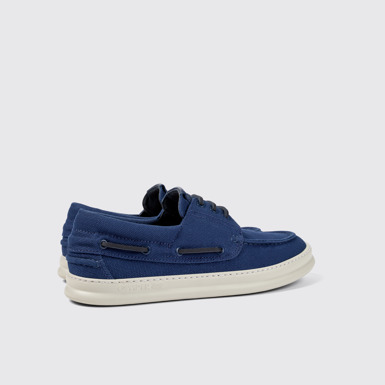 Back view of Runner Blue Textile Boat Shoe for Men