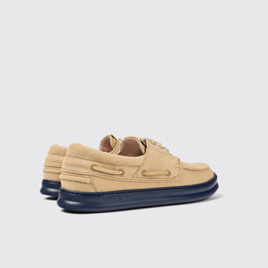 Back view of Runner Beige Textile Boat Shoe for Men